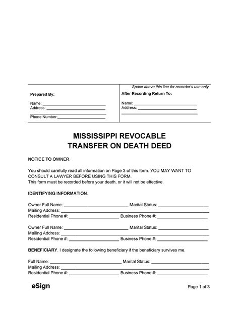 The <b>deed</b> does NOT <b>transfer</b> the share of any co-owner of the property. . Transfer on death deed pdf